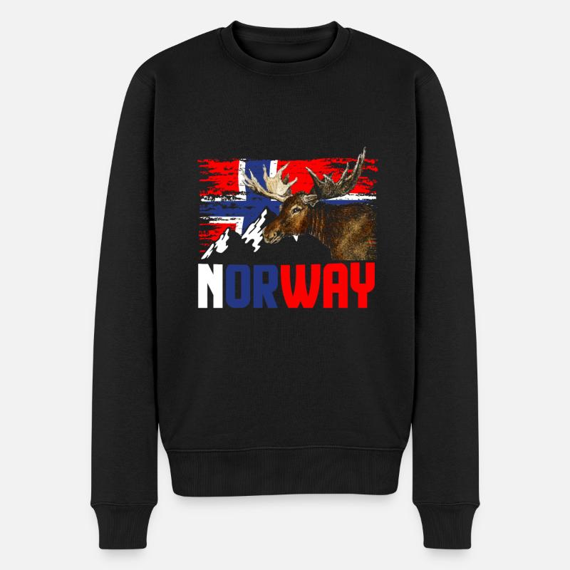 Norwegen Elch - Männer Premium Bio Pullover - Schwarz