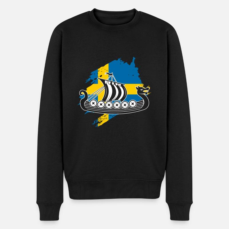 Schweden Wikinger - Männer Premium Bio Pullover - Schwarz