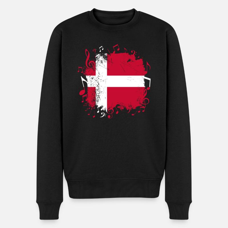 Danemark Drapeau Musique - Pull Premium bio Homme - noir