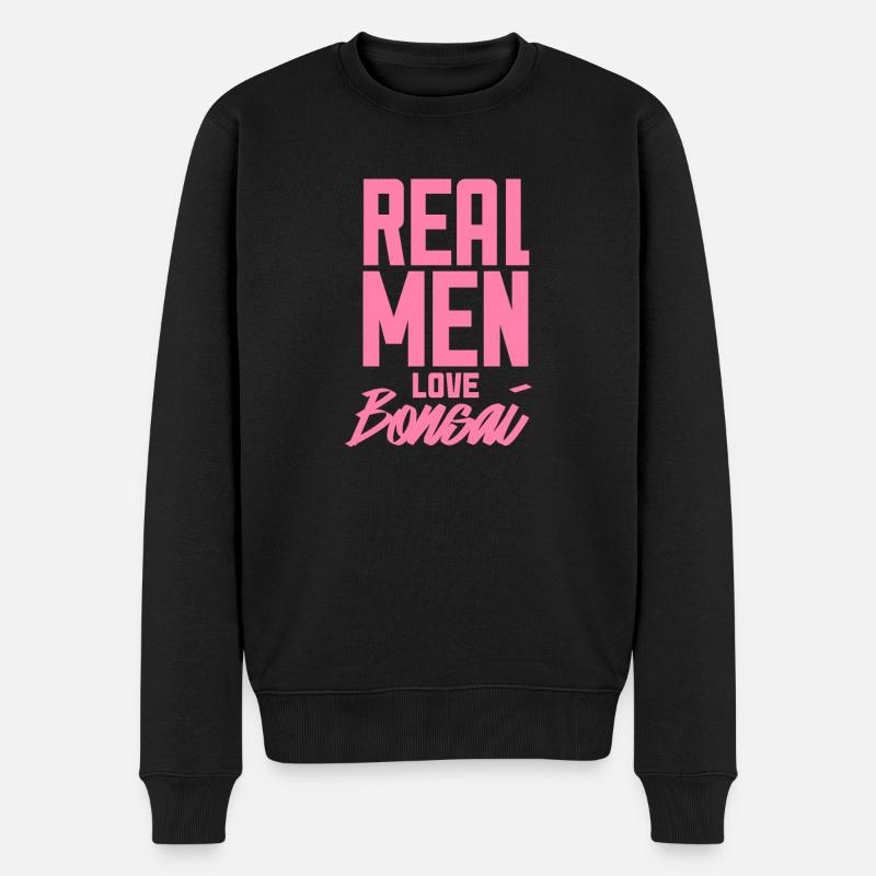 Pflanze - Männer Premium Bio Pullover - Schwarz