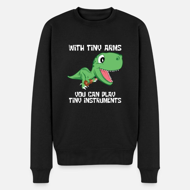 Ukulélé Dino T-Rex Petit Cadeau Doux Drôle De Musique - Pull Premium bio Homme - noir