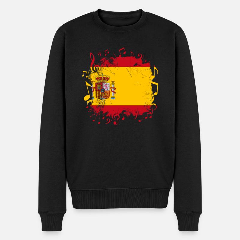 Espagne Drapeau musique - Pull Premium bio Homme - noir