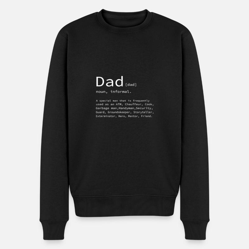 Vatertag Papa Vater Papa Papi Dad - Männer Premium Bio Pullover - Schwarz