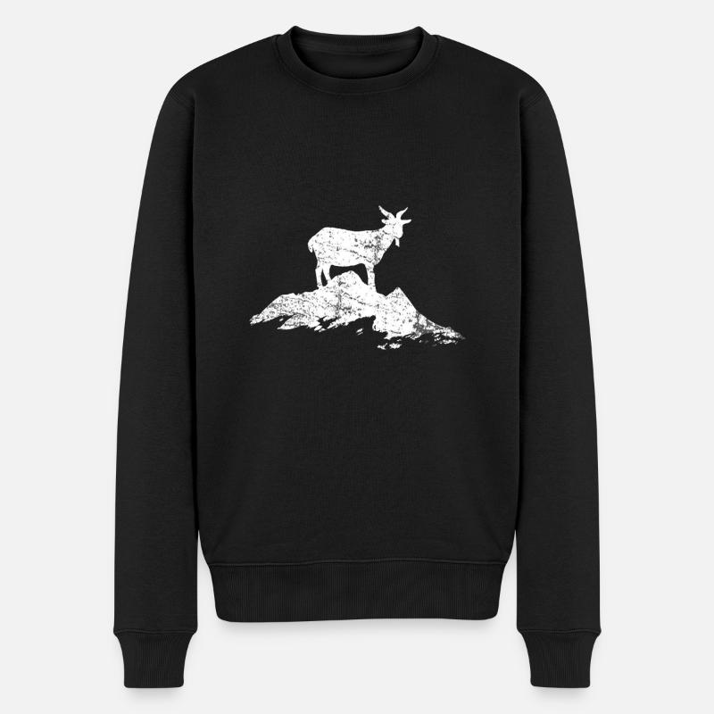 Ziege Klettern - Männer Premium Bio Pullover - Schwarz