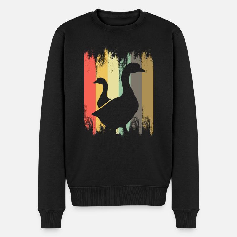 Gans - Männer Premium Bio Pullover - Schwarz
