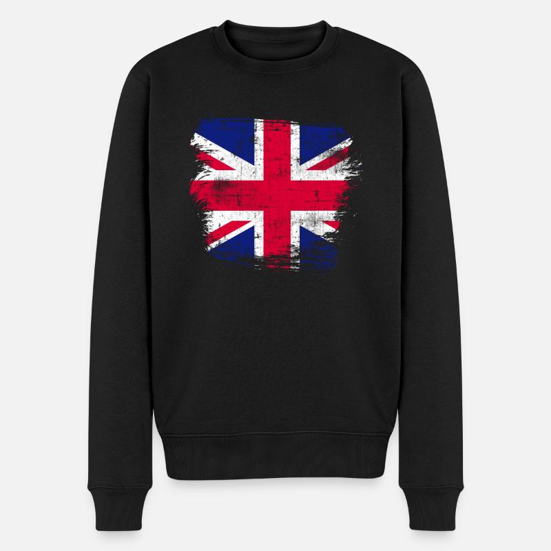 Großbritannien - Männer Premium Bio Pullover - Schwarz