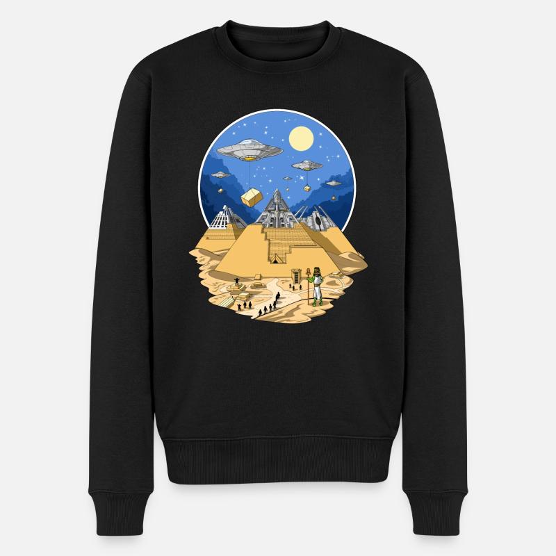 UFO Aliens Pyramides Egyptiennes - Pull Premium bio Homme - noir