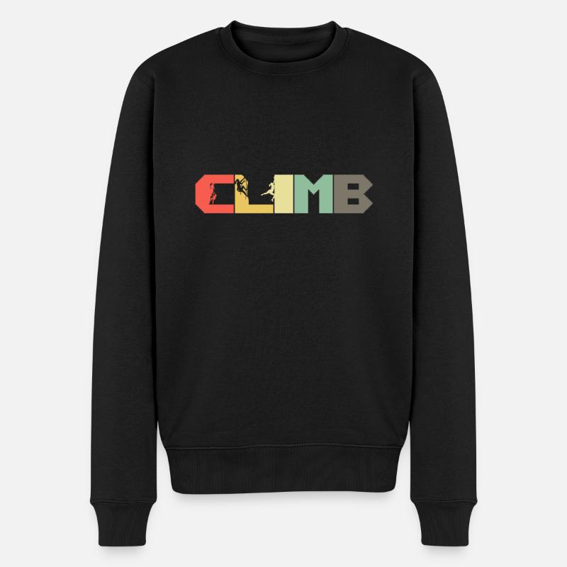 Retro Klettern Geschenk I Kletterpark Kletterer - Männer Premium Bio Pullover - Schwarz