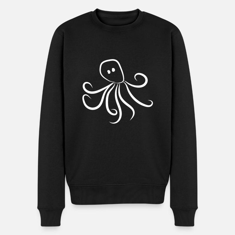 Oktopus - Männer Premium Bio Pullover - Schwarz