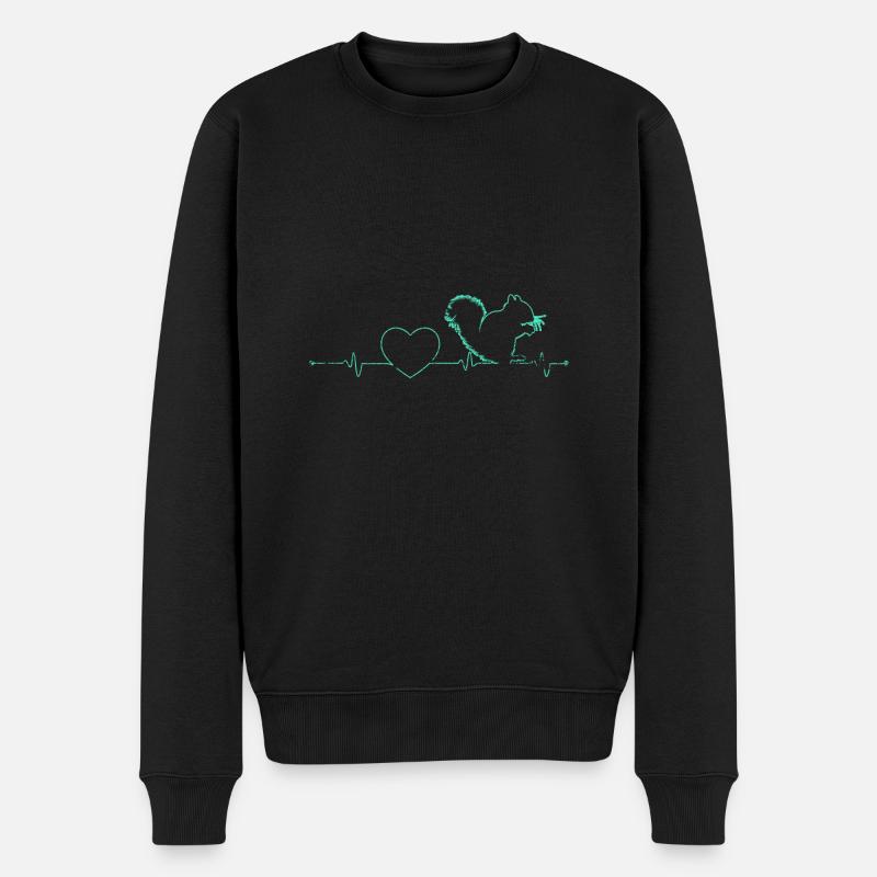 Eichhörnchen Herzschlag - Männer Premium Bio Pullover - Schwarz
