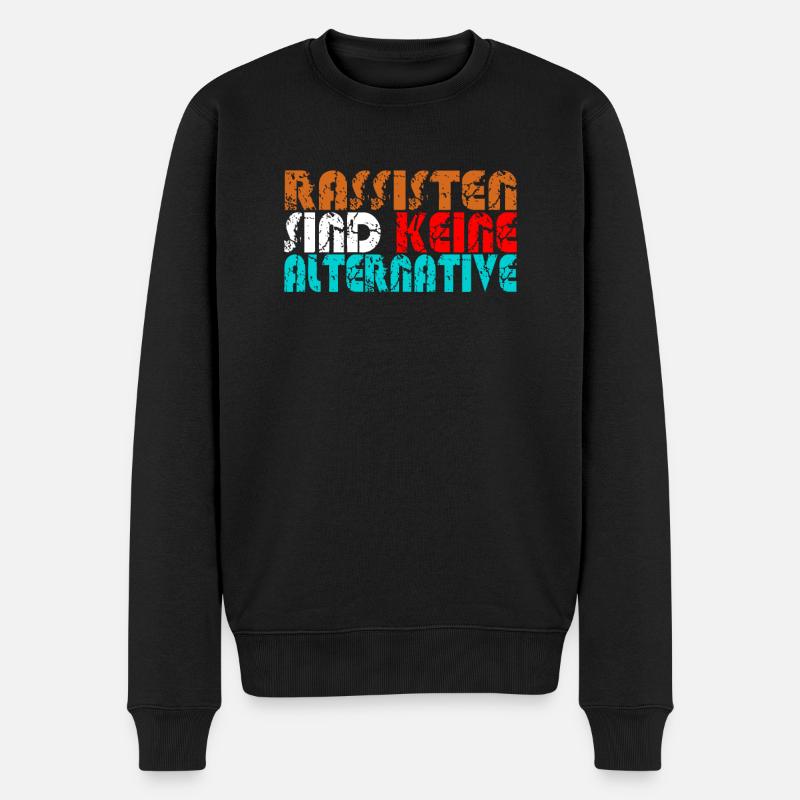 Anti AFD Alternative gegen Nazis Rechts - Männer Premium Bio Pullover - Schwarz