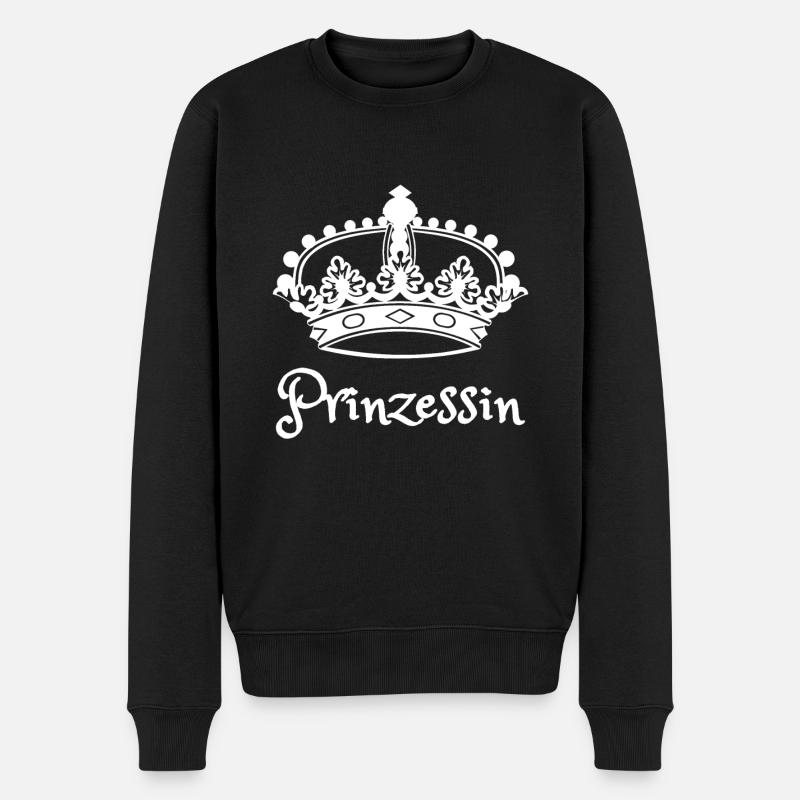 Prinzessin Krone - Männer Premium Bio Pullover - Schwarz