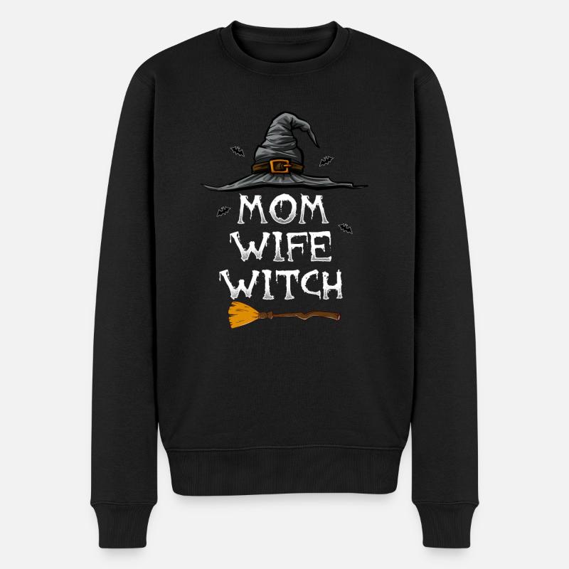 Mutter Frau Hexe Halloween - Männer Premium Bio Pullover - Schwarz