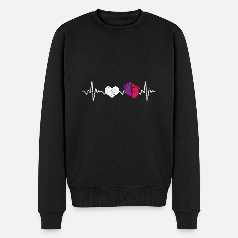 Sage-femme Battement de cœur - Pull Premium bio Homme - noir