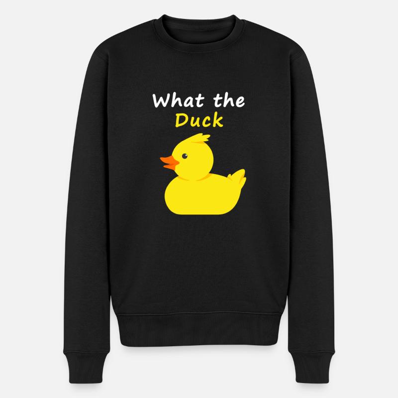 What the duck - Männer Premium Bio Pullover - Schwarz