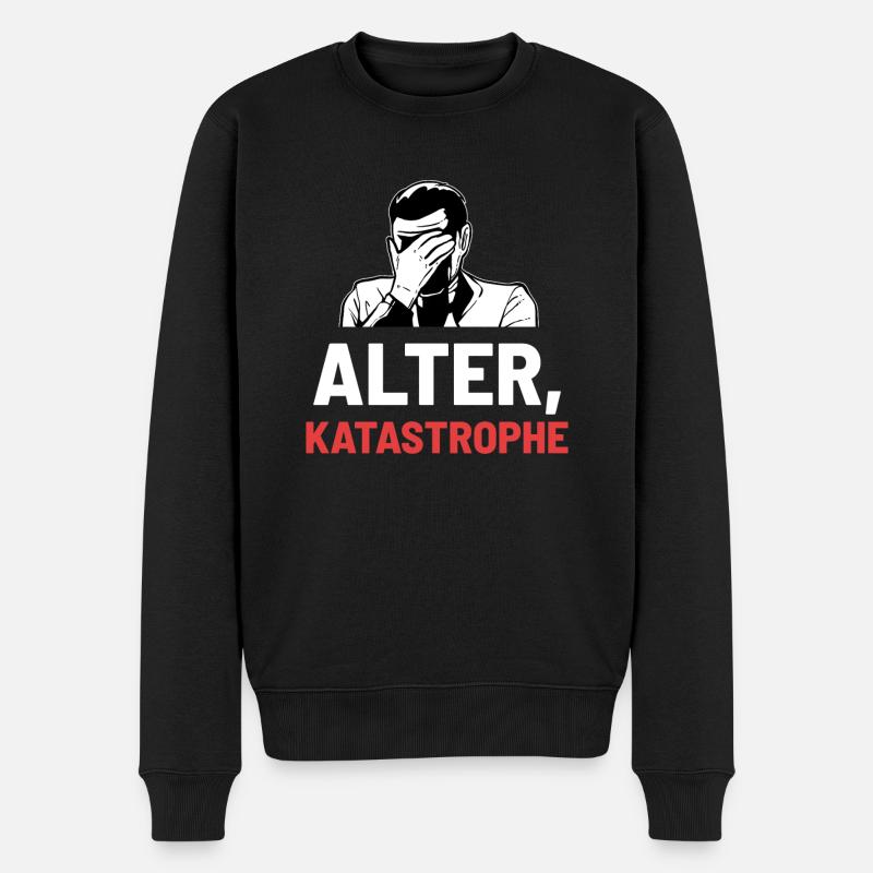 Alter Katastrophe - Männer Premium Bio Pullover - Schwarz