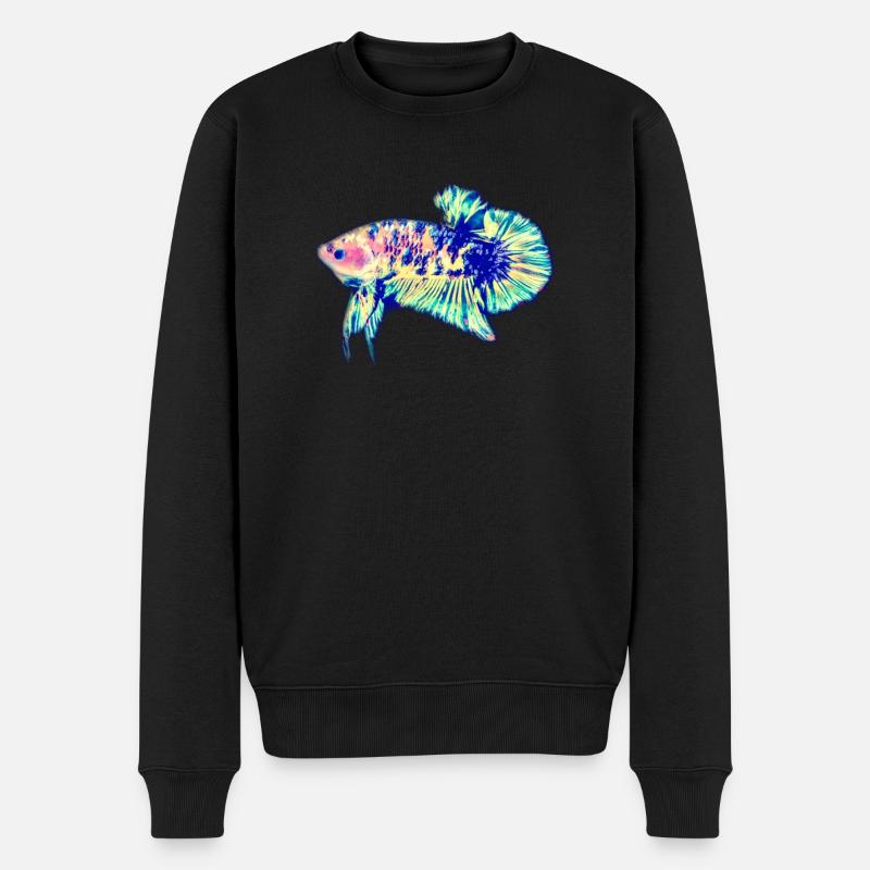 Siamesische Kampffische - Männer Premium Bio Pullover - Schwarz
