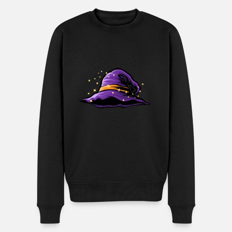 Hexenhut Zauberhut Hexe Zauberer Geschenkidee - Männer Premium Bio Pullover - Schwarz