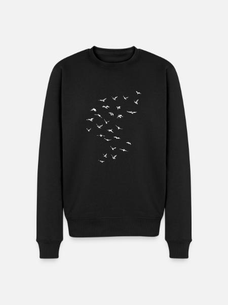 Oiseaux oiseaux volent - Pull Premium bio Homme - noir