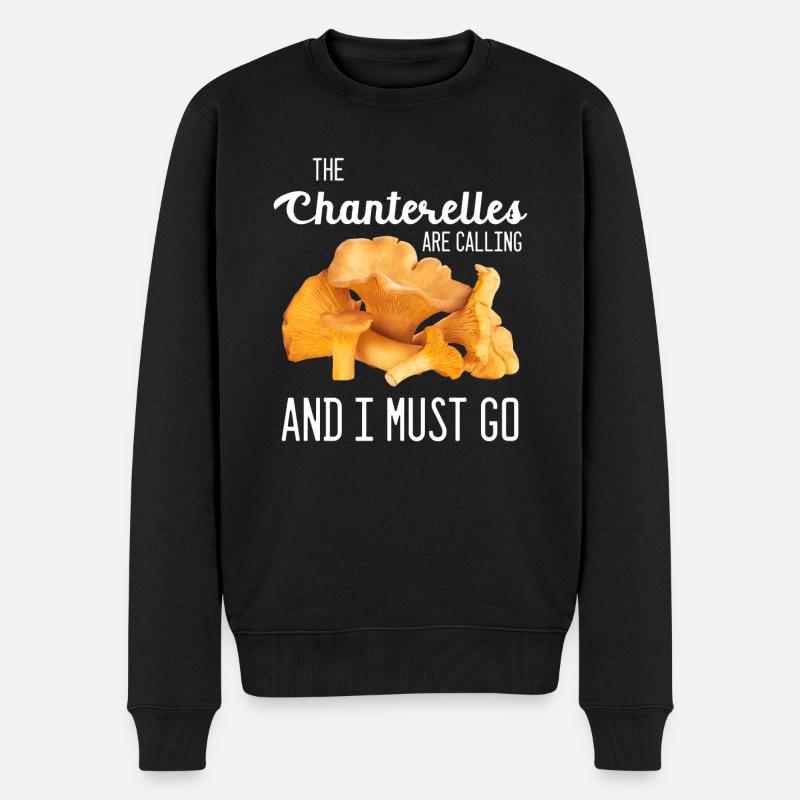Champignons Chanterelle - Pull Premium bio Homme - noir