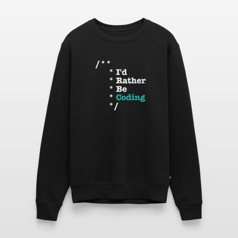 Id Rather Be Coding Comments - Informatiker Männer Premium Bio Pullover