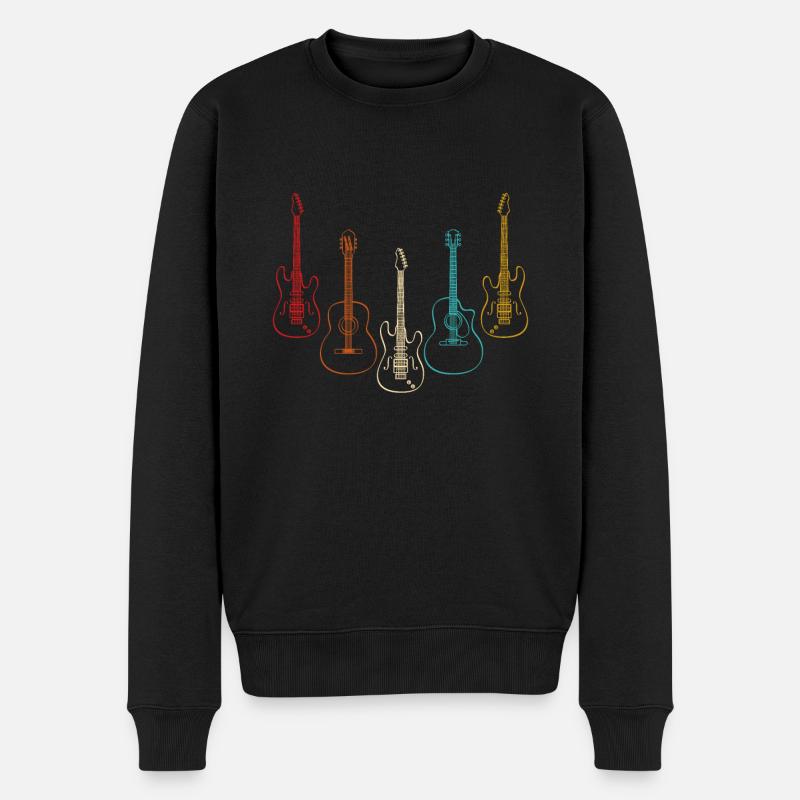 Gitarre - Männer Premium Bio Pullover - Schwarz