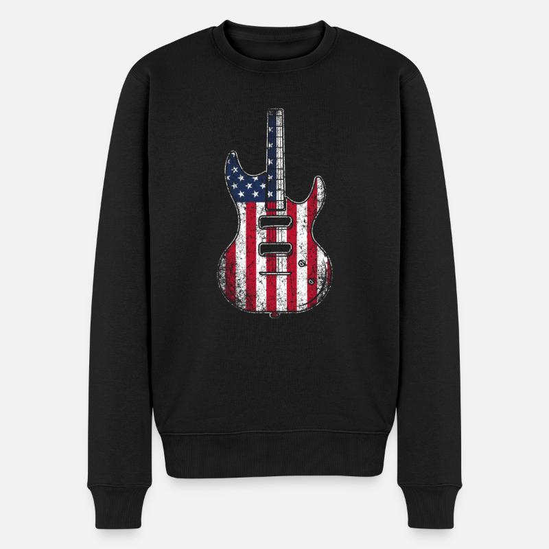 Guitare USA - Pull Premium bio Homme - noir