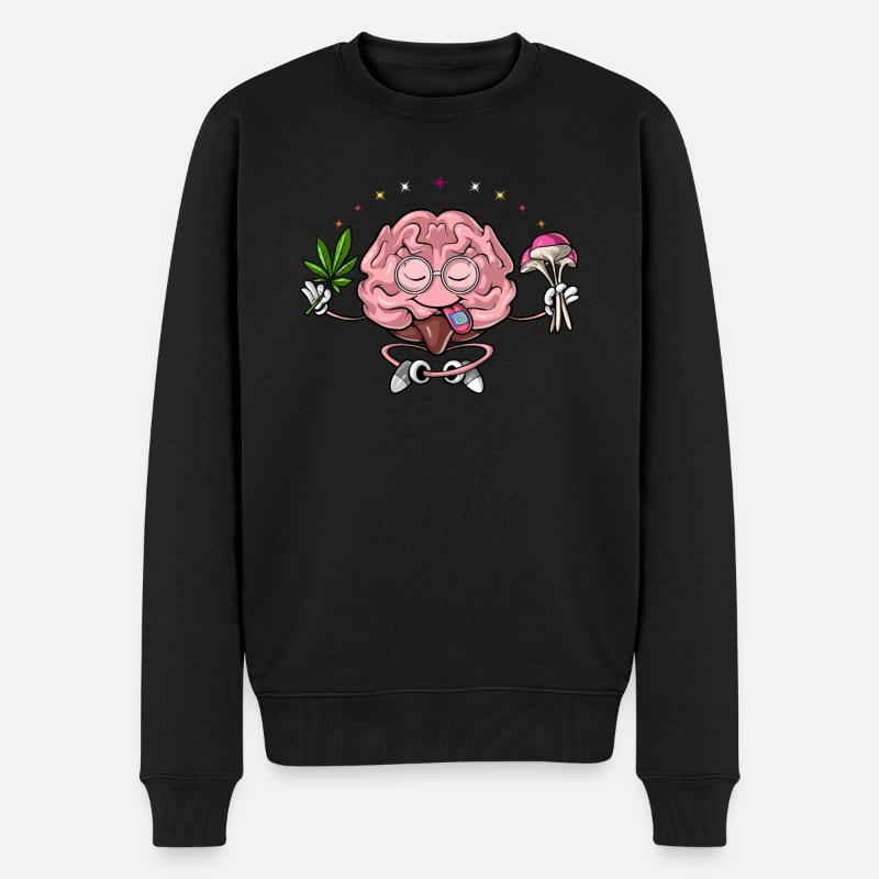 Voyage psychédélique dans le cerveau - Pull Premium bio Homme - noir