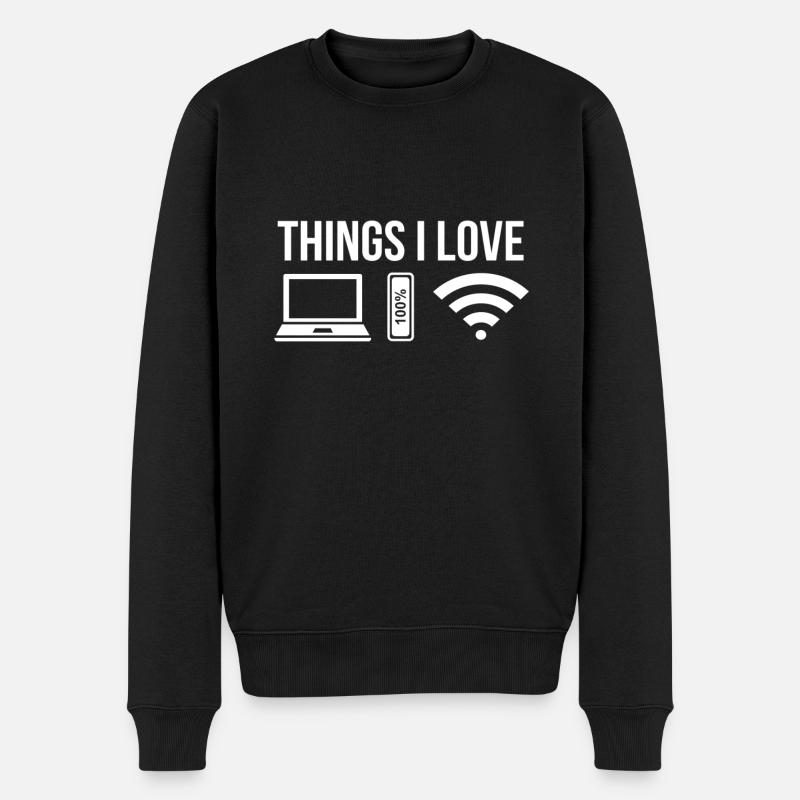 Computer - Männer Premium Bio Pullover - Schwarz