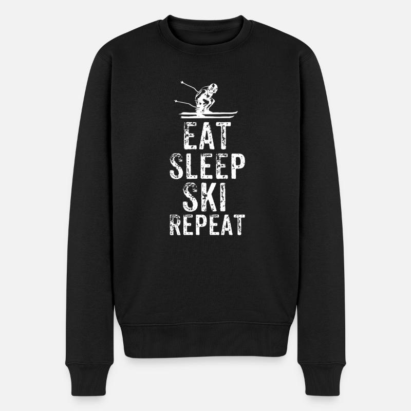 Ski - Männer Premium Bio Pullover - Schwarz