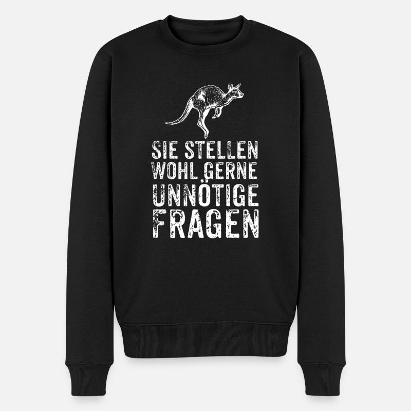 Känguru - Männer Premium Bio Pullover - Schwarz