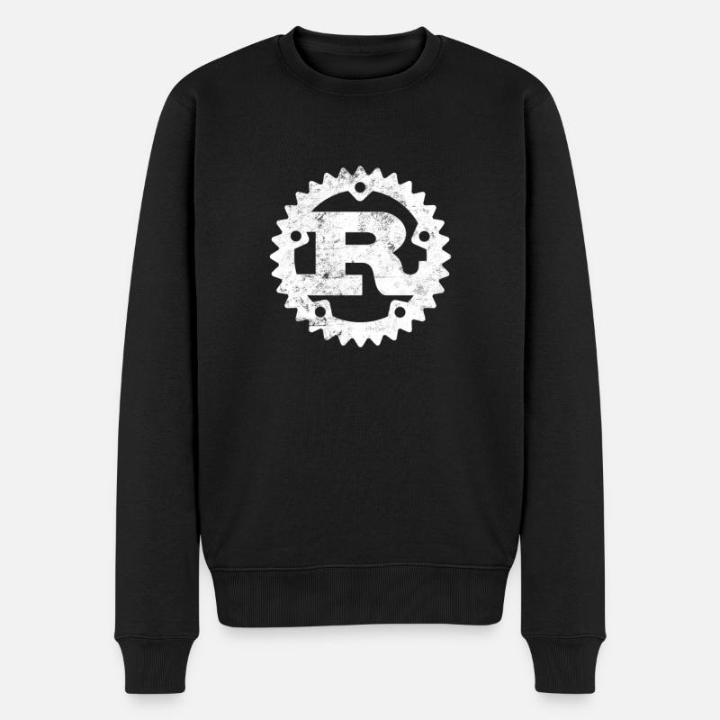 Rust Programming logo print distressed - Men's Premium Organic Jumper - black