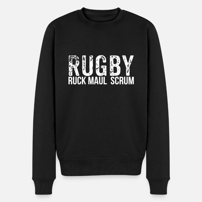 Rugby - Männer Premium Bio Pullover - Schwarz