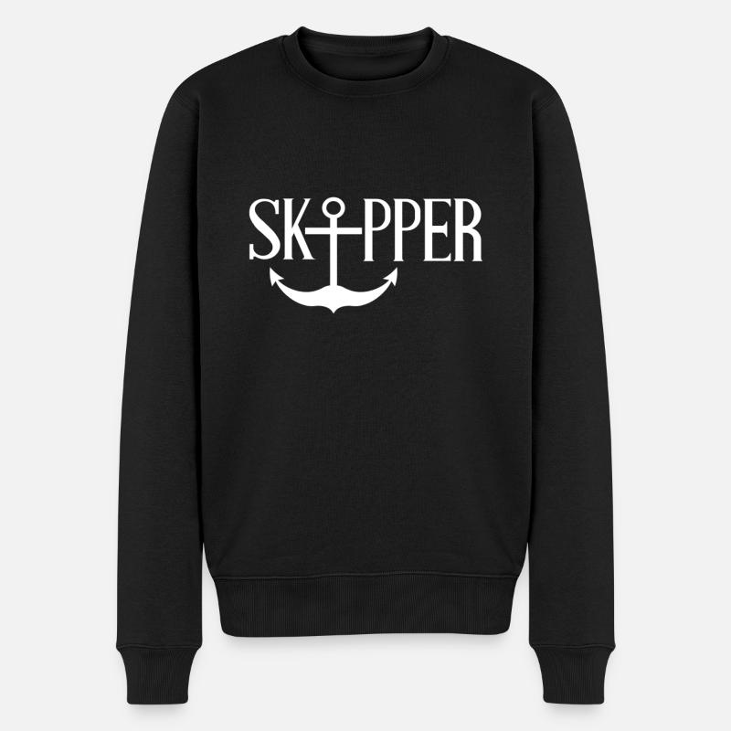 Skipper - Männer Premium Bio Pullover - Schwarz