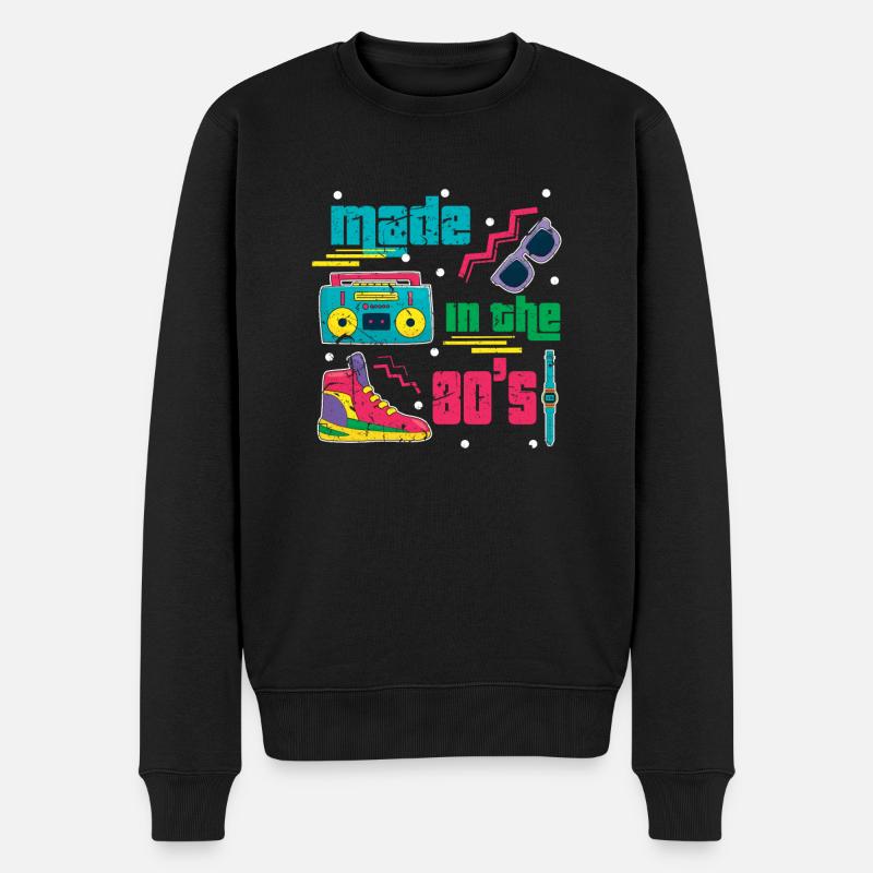 80er Jahrgang - Männer Premium Bio Pullover - Schwarz