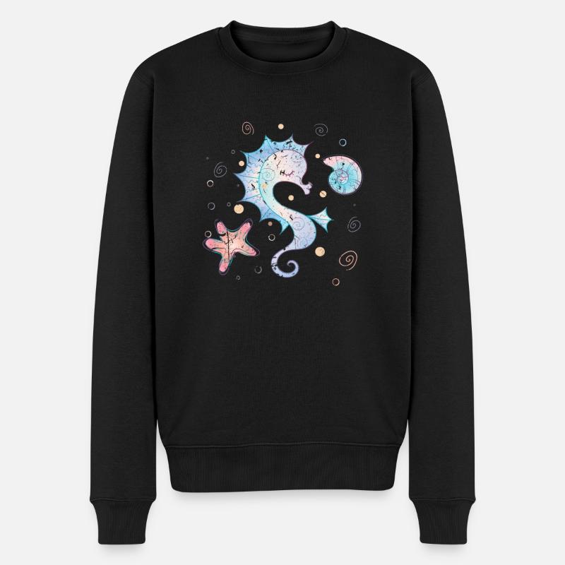 Hippocampe - Pull Premium bio Homme - noir