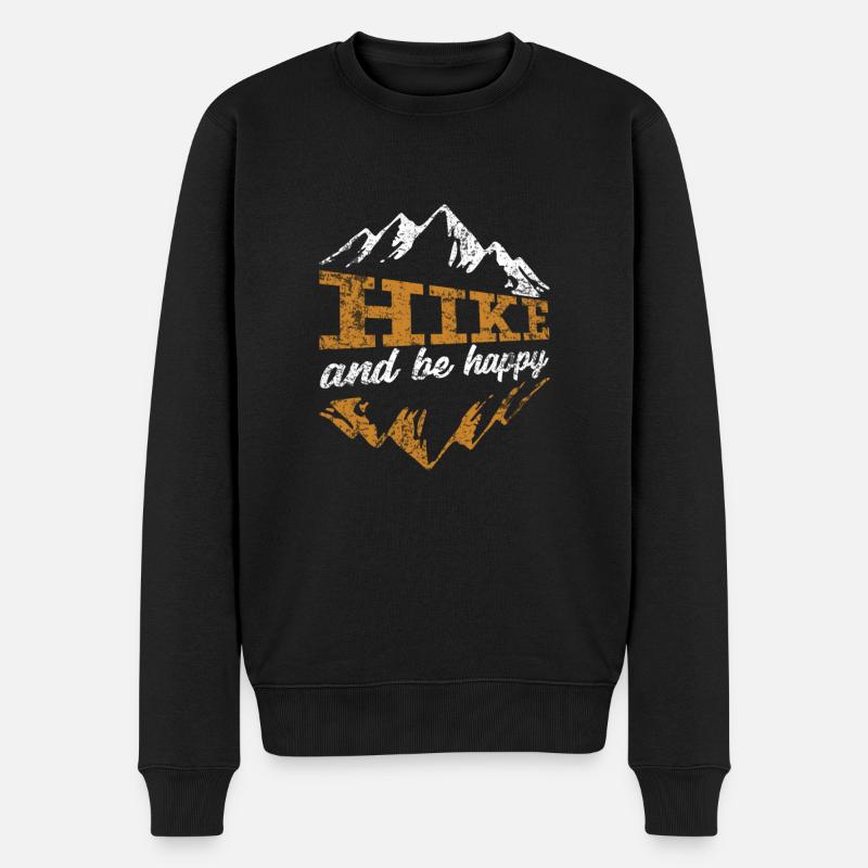 Wandern Glück - Männer Premium Bio Pullover - Schwarz