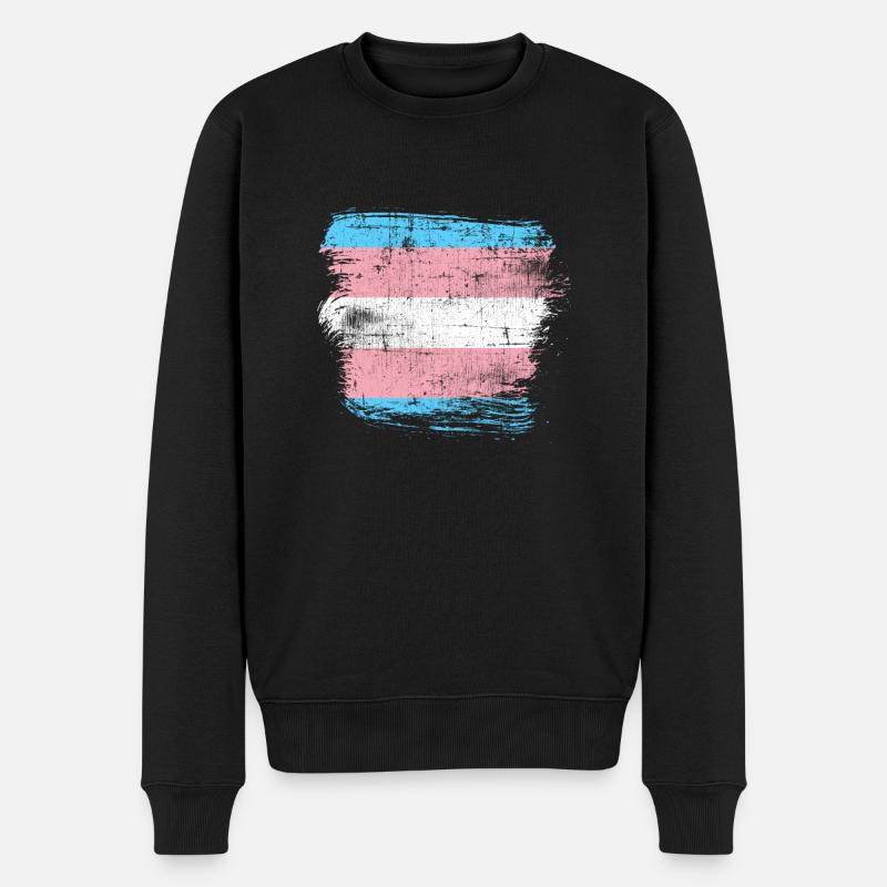 Drapeau transgenre - Pull Premium bio Homme - noir