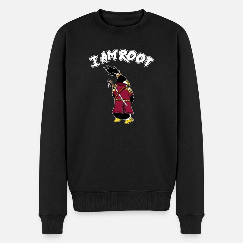Linux Pingouin I Am Root Geeks Geeks Nerd Computer Ninja - Pull Premium bio Homme - noir