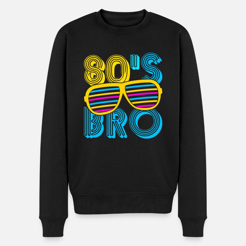 80er - Männer Premium Bio Pullover - Schwarz
