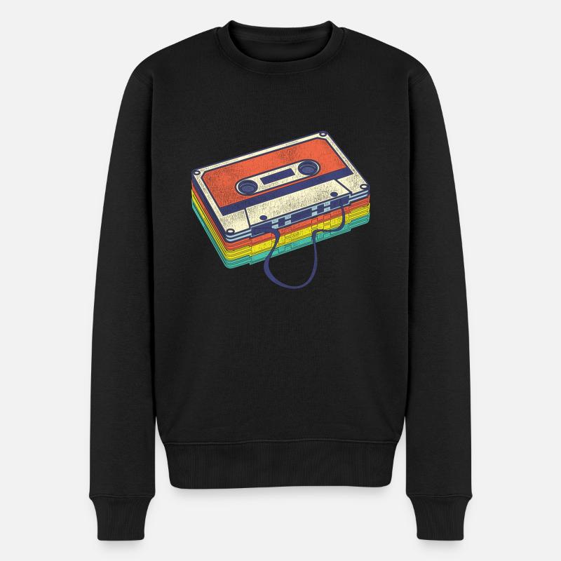 80er - Männer Premium Bio Pullover - Schwarz