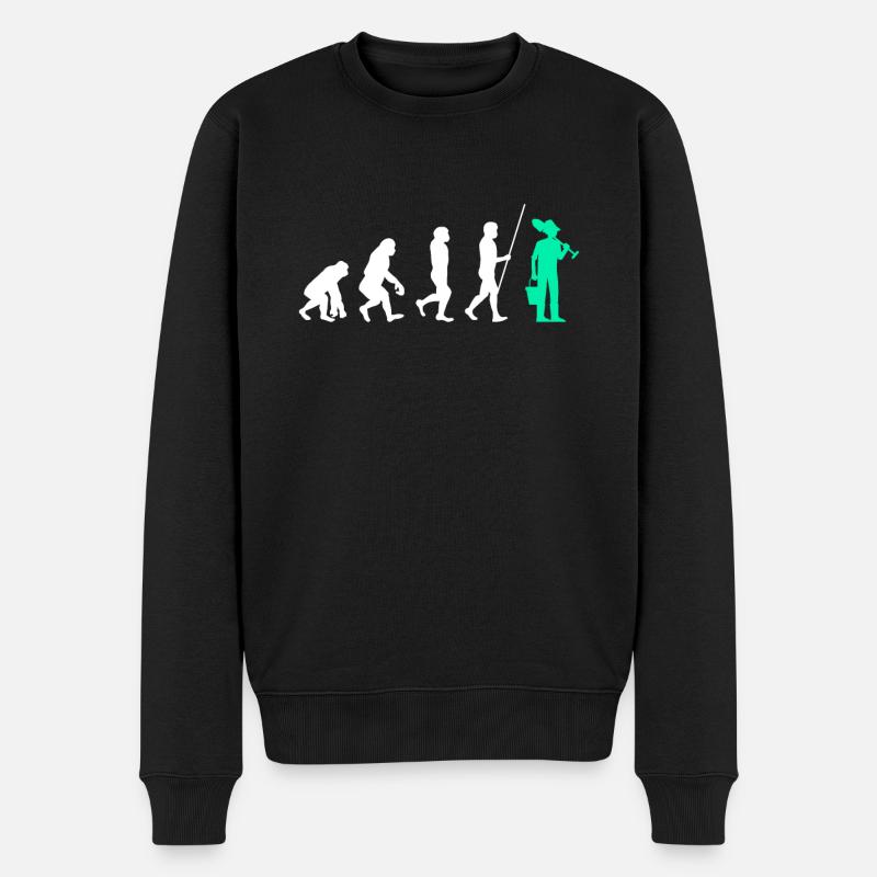 Evolution Gärtner - Männer Premium Bio Pullover - Schwarz