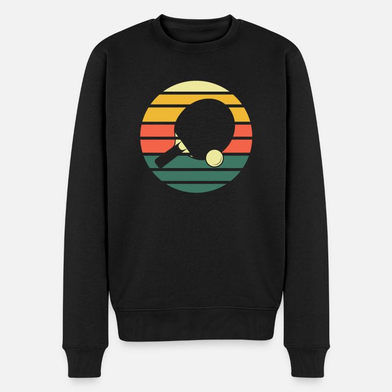 Retro Vintage Tischtennis - Männer Premium Bio Pullover - Schwarz