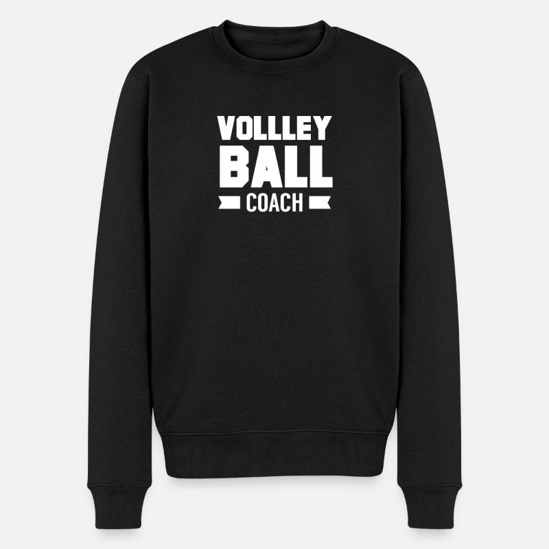 Volleyball Trainer - Männer Premium Bio Pullover - Schwarz
