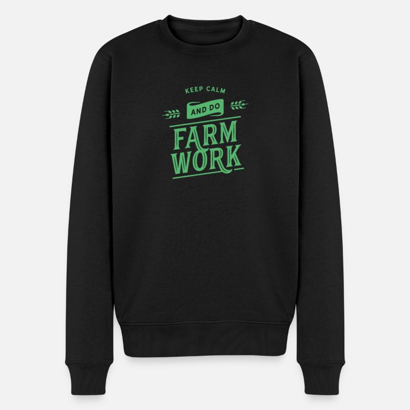 Bauernhof Arbeiter - Männer Premium Bio Pullover - Schwarz