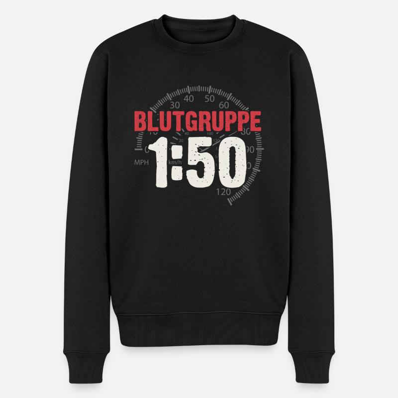 Blutgruppe 1:50 Benzin Moped DDR Ostalgie Simson - Männer Premium Bio Pullover - Schwarz