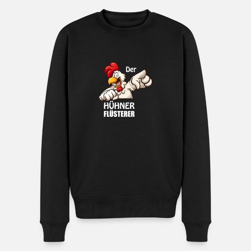 Der Hühner Flüsterer - Männer Premium Bio Pullover - Schwarz
