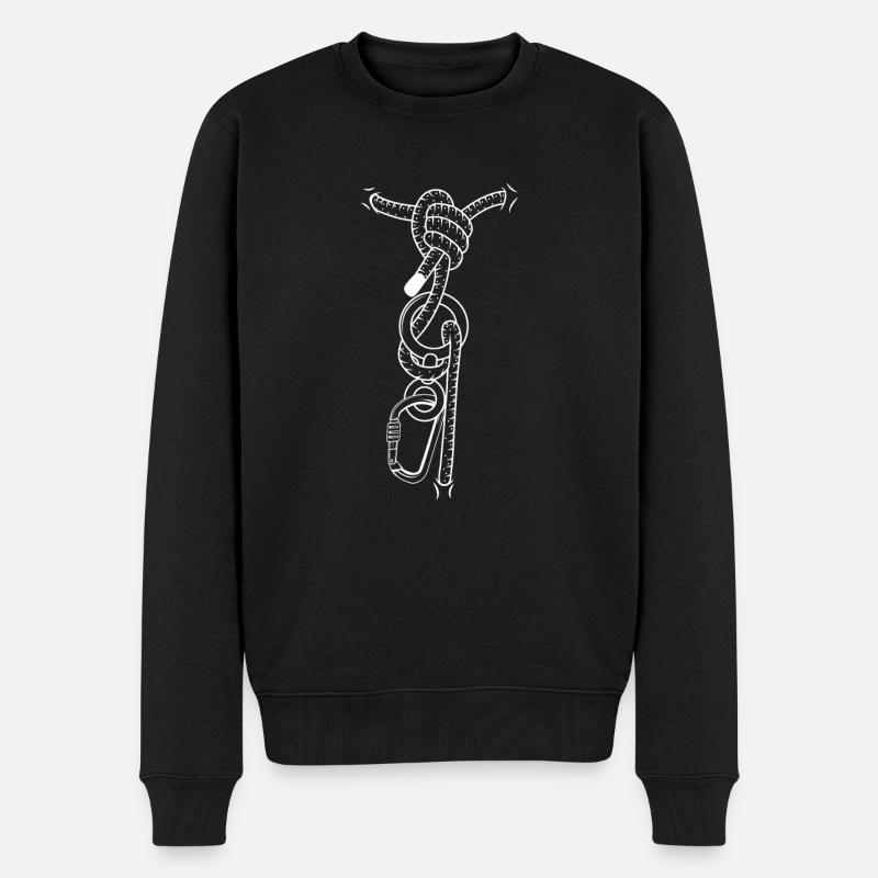 Rock Climbing Kletterer und Bergsteiger Geschenk - Männer Premium Bio Pullover - Schwarz