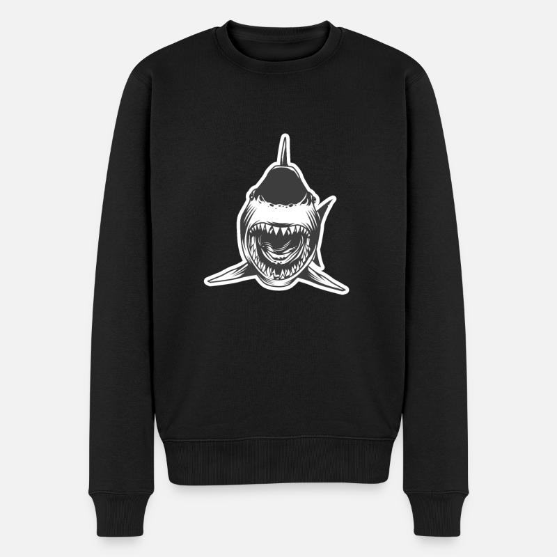 Hai Shark - Männer Premium Bio Pullover - Schwarz