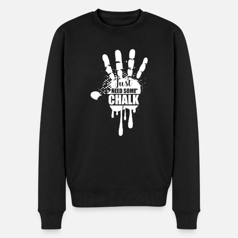 Boulder Chalk Boulderer und Bergsteiger Geschenk - Männer Premium Bio Pullover - Schwarz